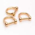 Metal D Ring with Screw,(ΒΑ000281) Color Χρυσό / Gold